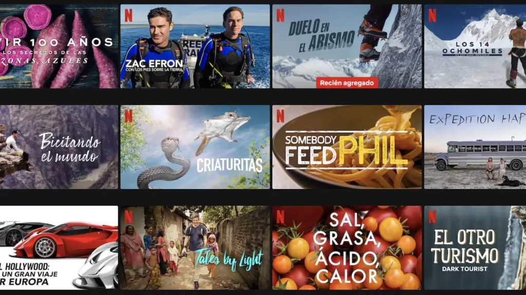 Documentales de viajes en netflix, Netflix